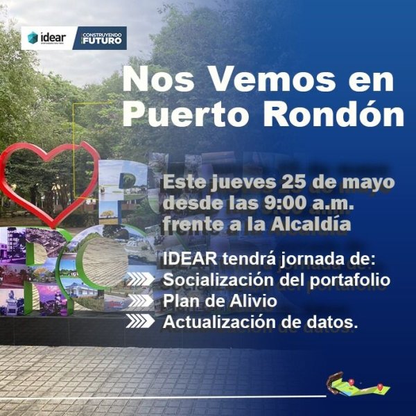 Este jueves desde las 9:00 am el IDEAR estará en Puerto Rondón