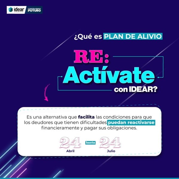Plan de Alivio Re Actívate con IDEAR está vigente hasta este 24 de julio