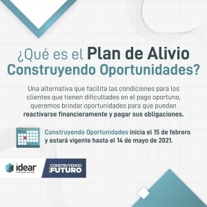 Plan de Alivio Construyendo Oportunidades estará vigente hasta el 14 de mayo