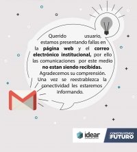 COMUNICADO - Idear presenta fallas en sus canales virtuales