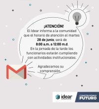 COMUNICADO - El Instituto de Desarrollo de Arauca, Idear modifica su horario de atención en la sede principal